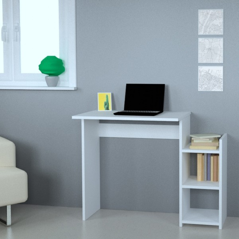 Mobilique Çalışma Masası Raflı - 72x45x60 - Beyaz Çalışma Masası Fiyatı
