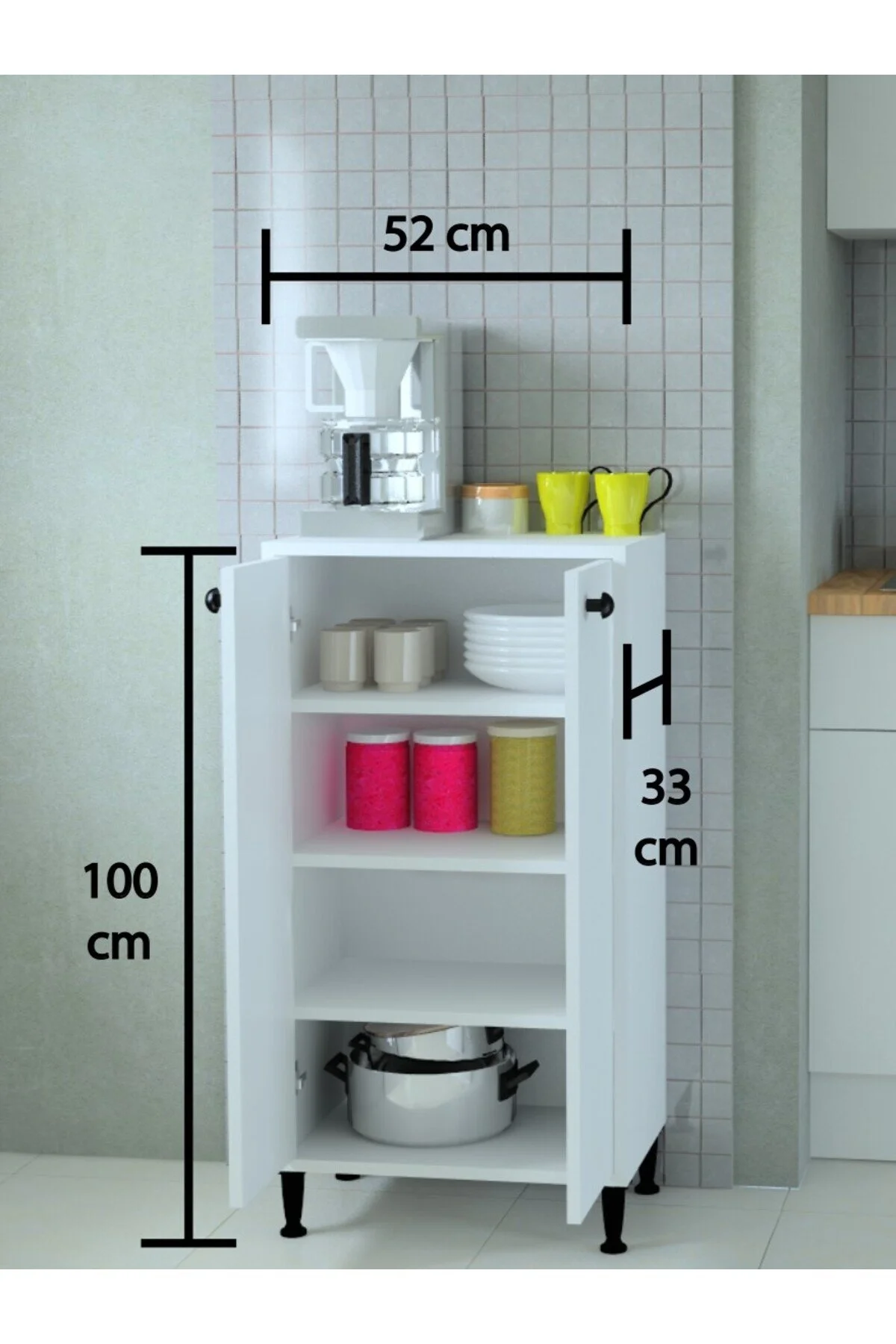 MOBİLİQUE ÇOK AMAÇLI BODRUM DOLAP 100 CM" Mutfak Dolabı / Mobilyası Fiyatı
