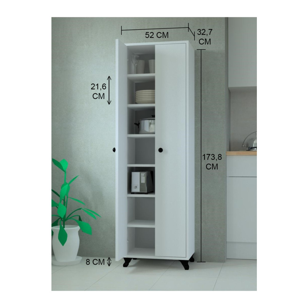 MOBİLİQUE Çok Amaçlı Gözde Kiler Dolabı Yedi Raflı 52 Cm Genişlik Mutfak Dolabı / Mobilyası Fiyatı