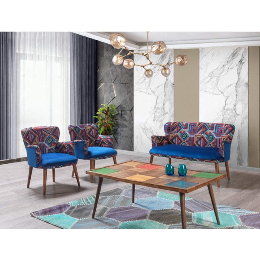 Mobilya Bazarı Bienvelle Mavi 2+1+1 Çay Seti, Koltuk Takımı (Balkon, Salon, Cafe, Ofis) Koltuk Takımı / Seti Fiyatı
