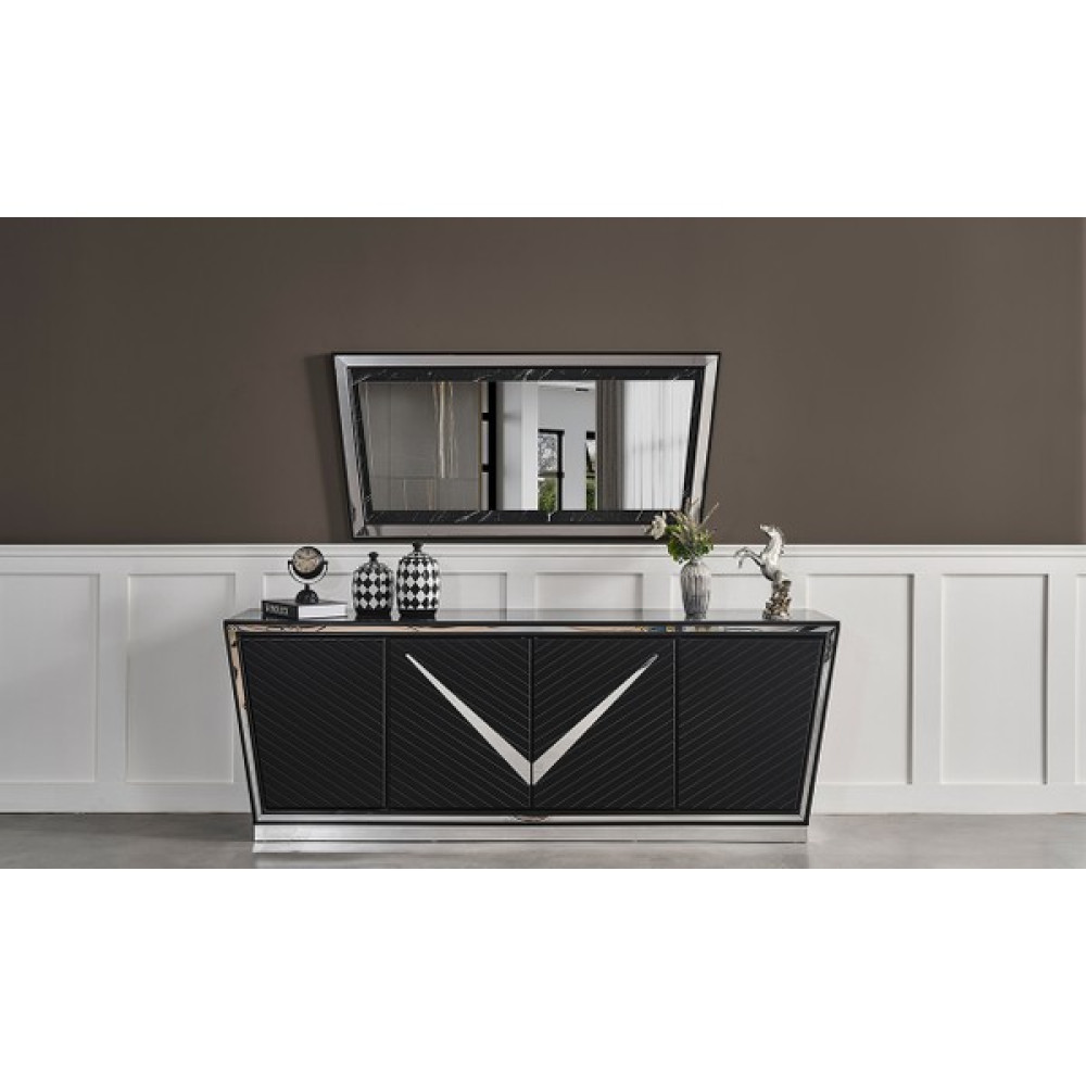 Mobilya Bazarı Lotus Bazalı Konsol - 180cm - Siyah Konsol Mobilya Fiyatı