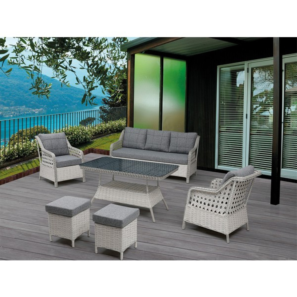 Mobilya Bazarı Lumar Rattan Bahçe Mobilyası (Salon, Balkon, Cafe Ofis) 3+1+1+2puf+Masa Koltuk Takımı / Seti Fiyatı