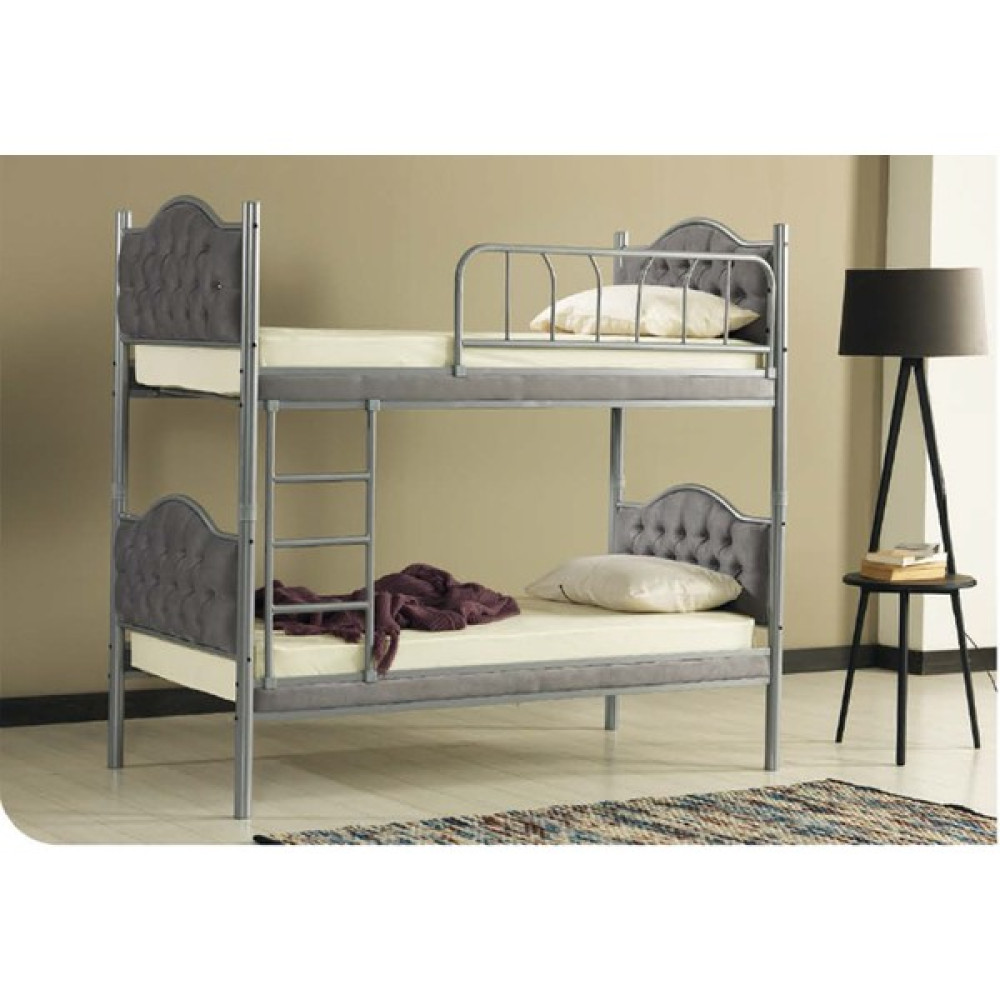 Mobilya Bazarı Melisa Metal Ahşap Tek Kişilik Ranza - 90 x 190 cm - Gri Ranza Fiyatı