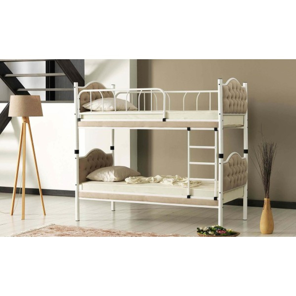 Mobilya Bazarı Melisa Metal Ahşap Tek Kişilik Ranza - 90 x 190 cm - Krem Ranza Fiyatı