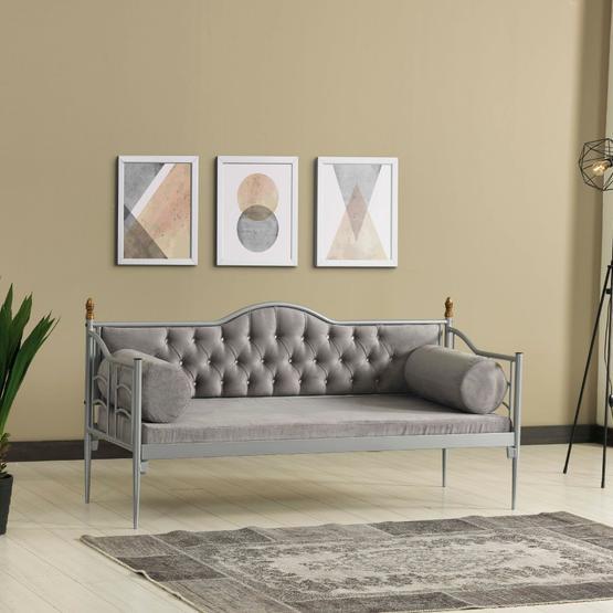 Mobilya Dükkanım 70x170 ARM147 Gri + Gri Karya Sedir