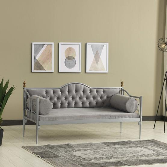 Mobilya Dükkanım 70x170 ARM147 Gri + Gri Karya Sedir Koltuk Takımı / Seti Fiyatı