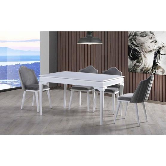 Mobilya Dükkanım HDR122 Beyaz Masa Sandalye Takımı