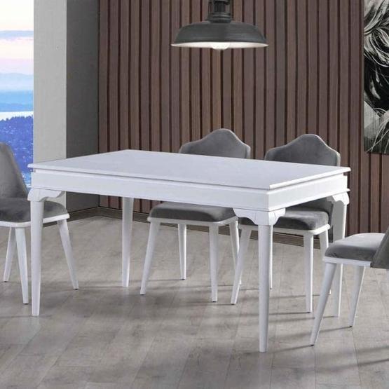 Mobilya Dükkanım HDR122 Beyaz Masa Sandalye Takımı
