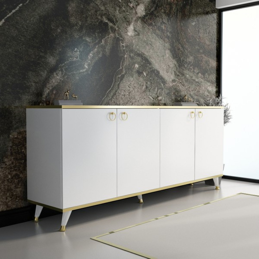 Mobilya Gezegeni Karen Gold Konsol K20 Beyaz 160 cm - 40 x 40 cm - Renkli Konsol Mobilya Fiyatı