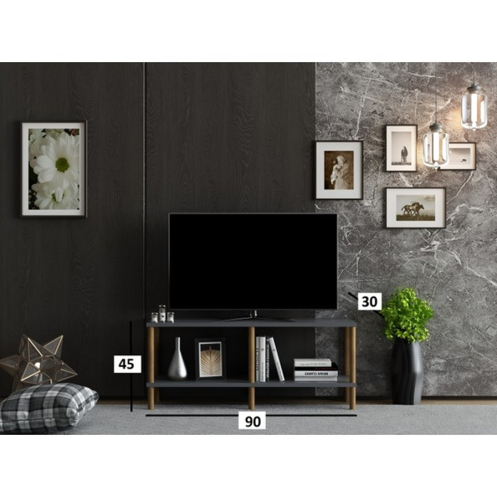 Mobilya Gezegeni Oles Tv Ünitesi 90 cm Antrasit-Ahşap - Antrasit Tv Ünitesi / Sehpası Fiyatı