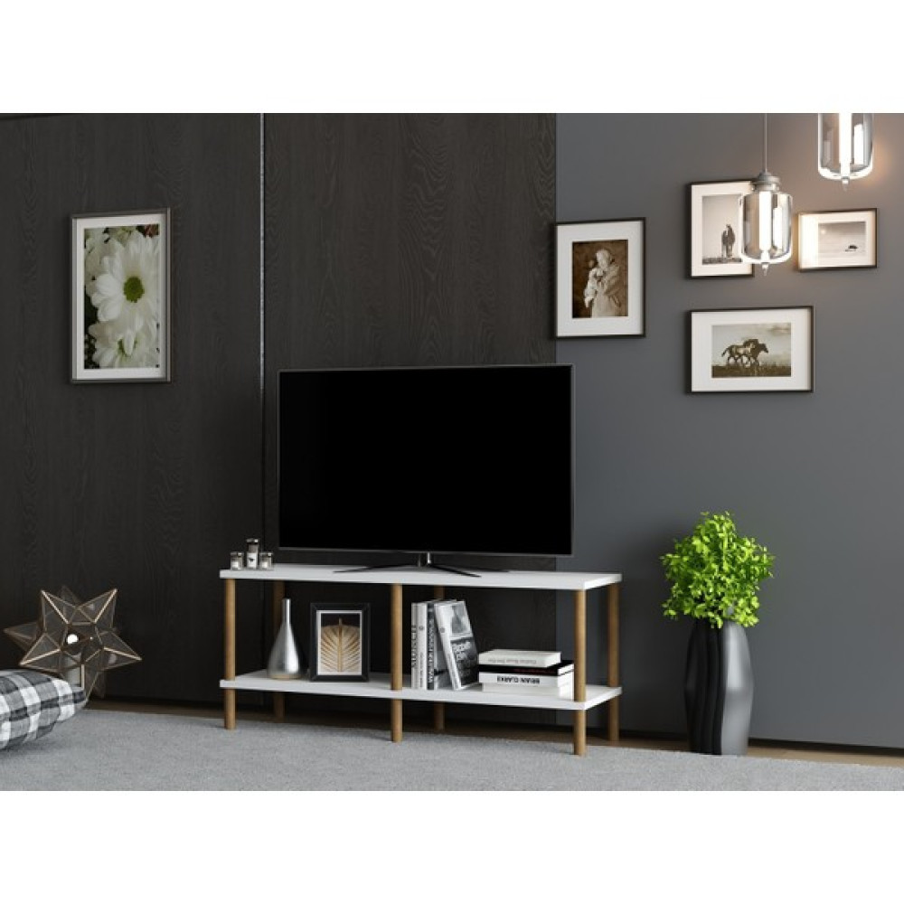Mobilya Gezegeni Oles Tv Ünitesi 90 cm Beyaz-Ahşap - Beyaz Tv Ünitesi / Sehpası Fiyatı