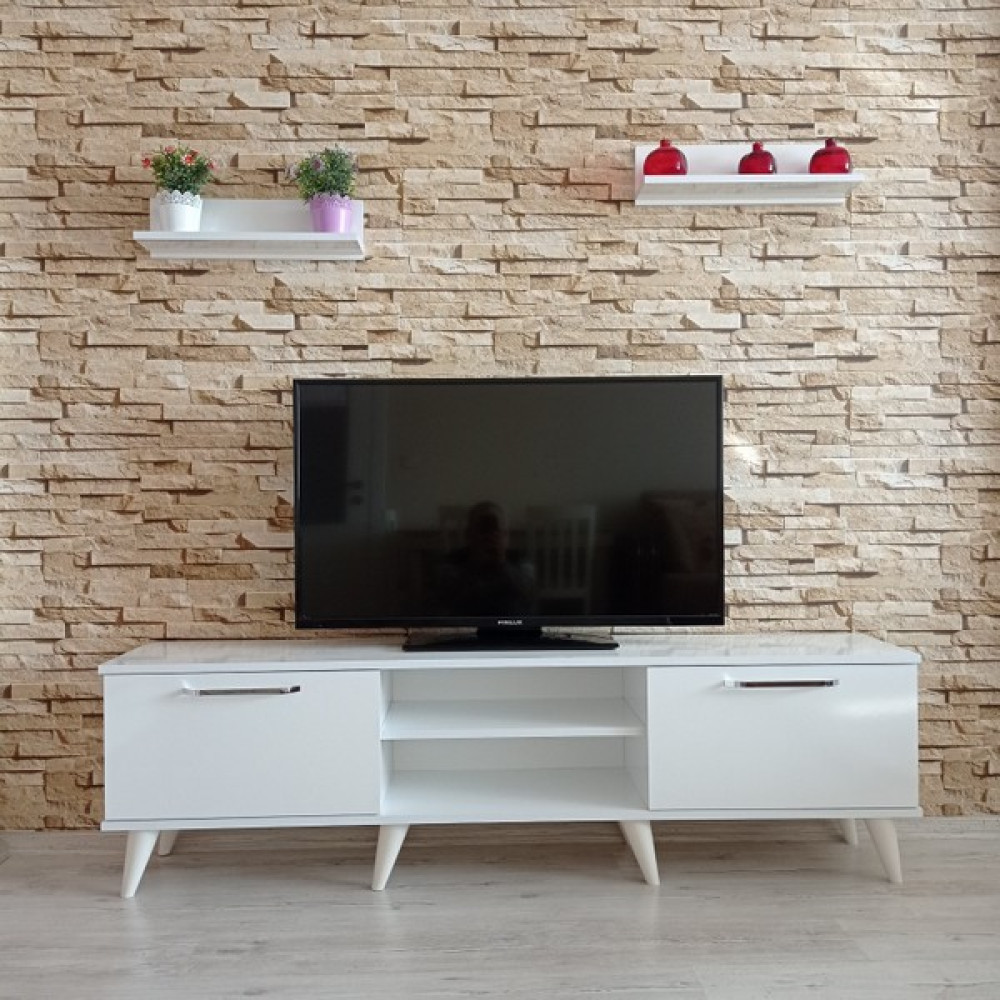 Mobilya Sepeti ( Ms 20 ) Tv Ünitesi Dolabı,raflı,beyaz - Beyaz Tv Ünitesi / Sehpası Fiyatı