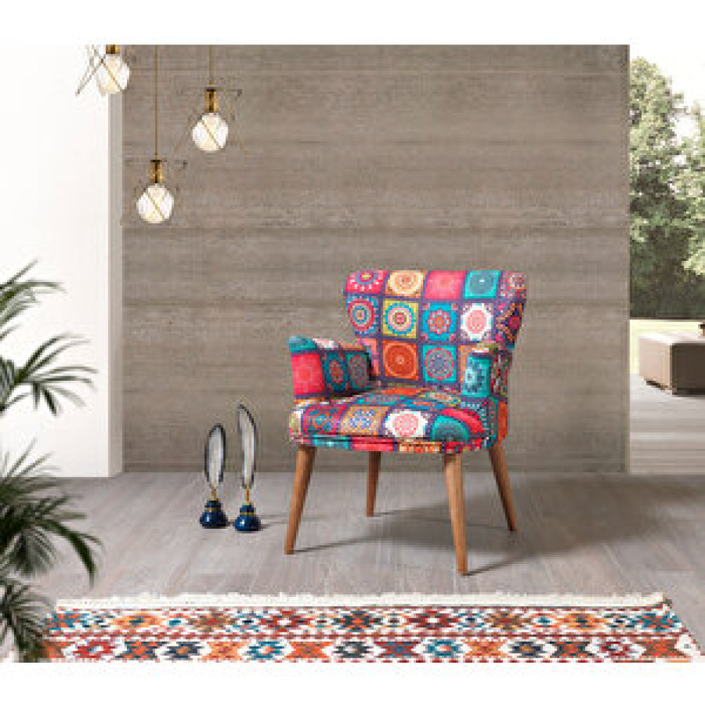 Mobilyabazari Liya Patchwork Çay Seti Tekli Koltuk, Berjer (salon, Balkon, Cafe Ofis) Tekli Koltuk & Berjer Fiyatı