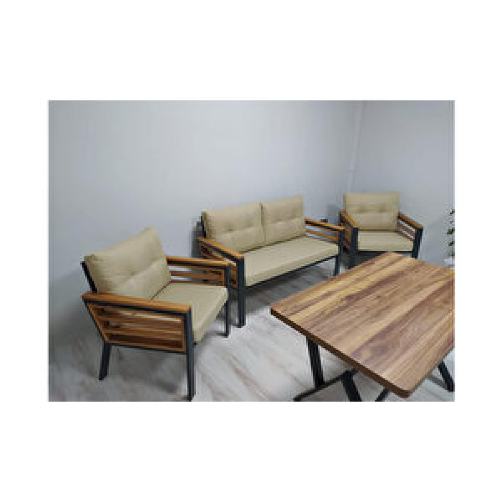Mobilyabazari Papatya Bahçe Mobilyası (salon, Balkon, Cafe Ofis) 2+1+1 Bej Bahçe Mobilyası Takımı Fiyatı
