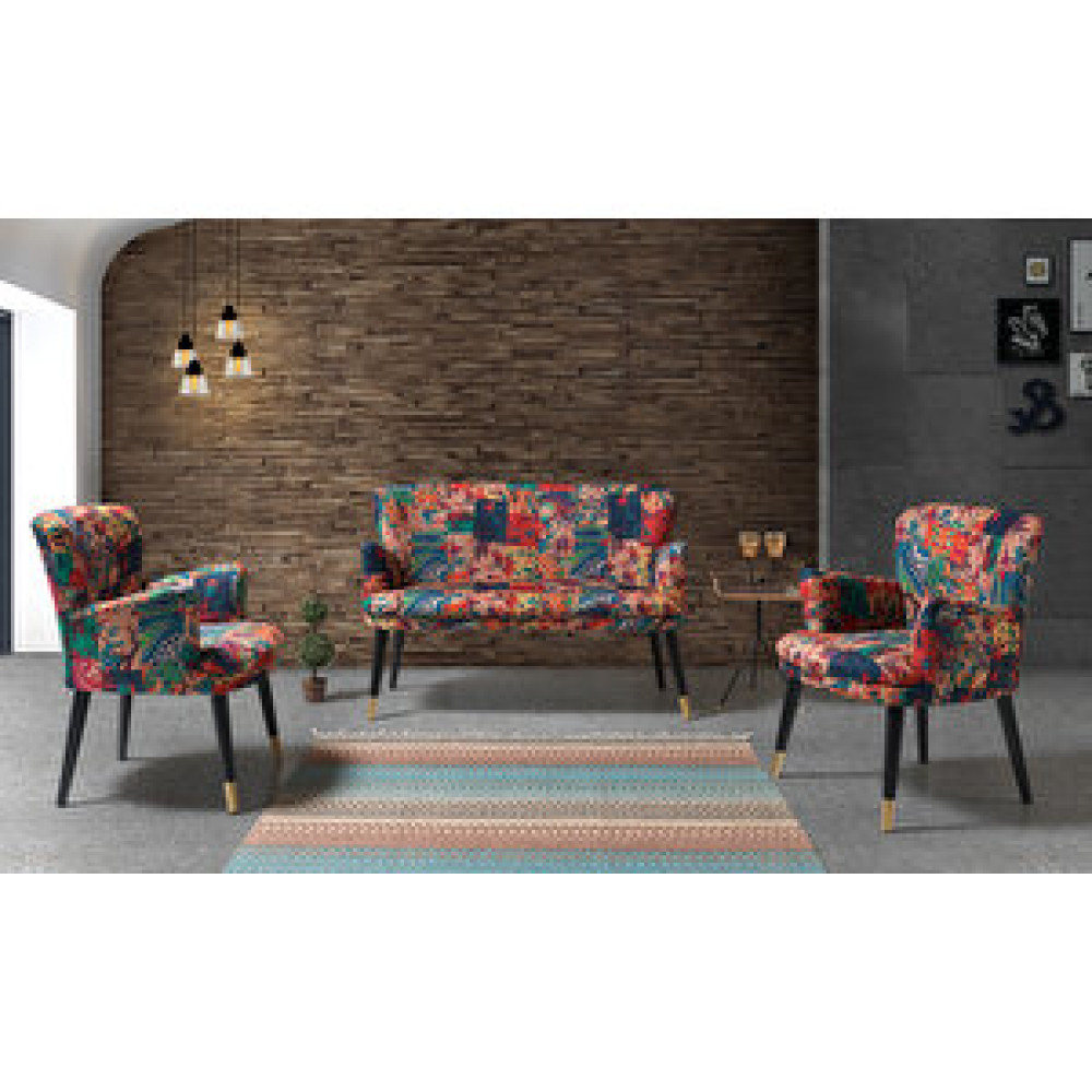 Mobilyabazari Patchwork 2+1+1 Çay Seti (balkon, Salon, Ofis, Cafe) 2+1+1 Koltuk Takımı / Seti Fiyatı