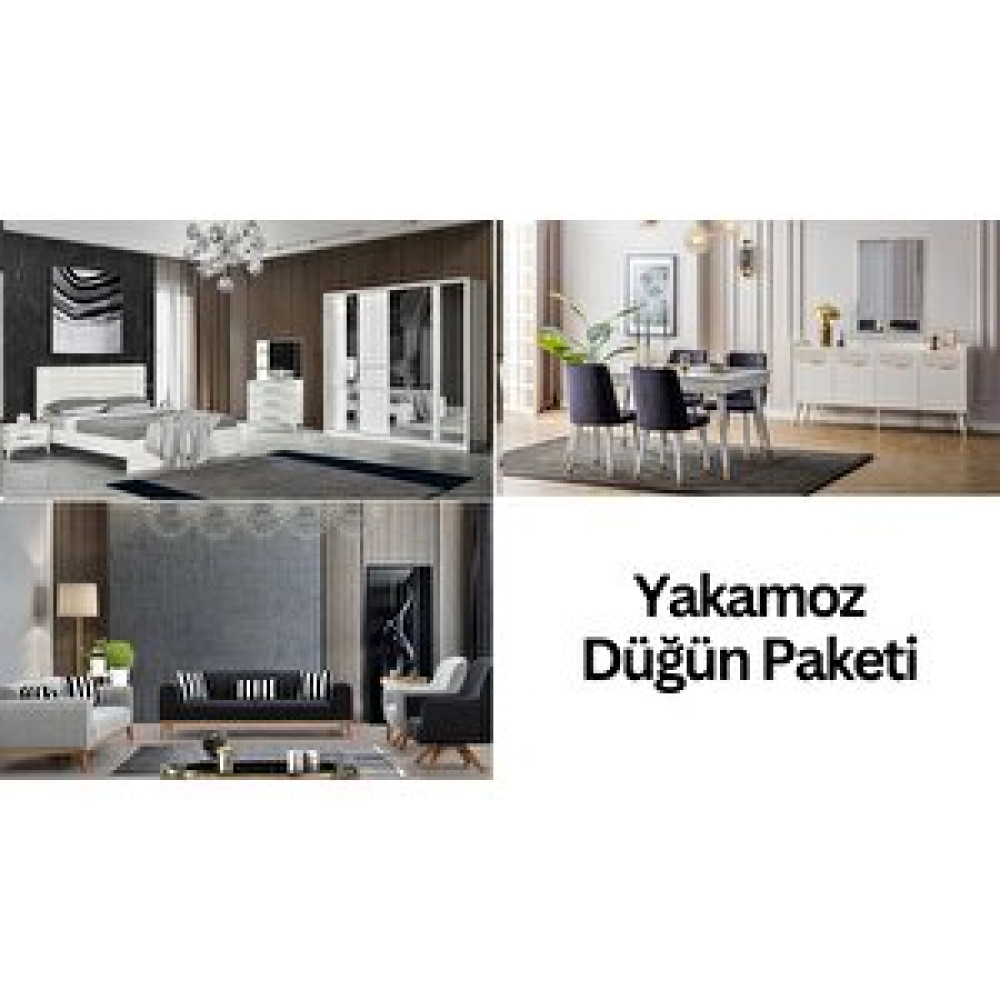 Mobilyabazari Yakamoz Düğün Paketi Karyola - Baza & Başlık Fiyatı
