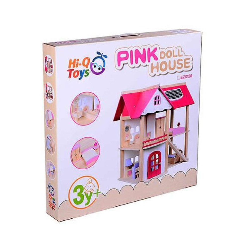 Mobilyalı Ahşap Oyuncak Pembe Bebek Oyun Evi Pink Doll House Bebek Oyuncakları Fiyatı
