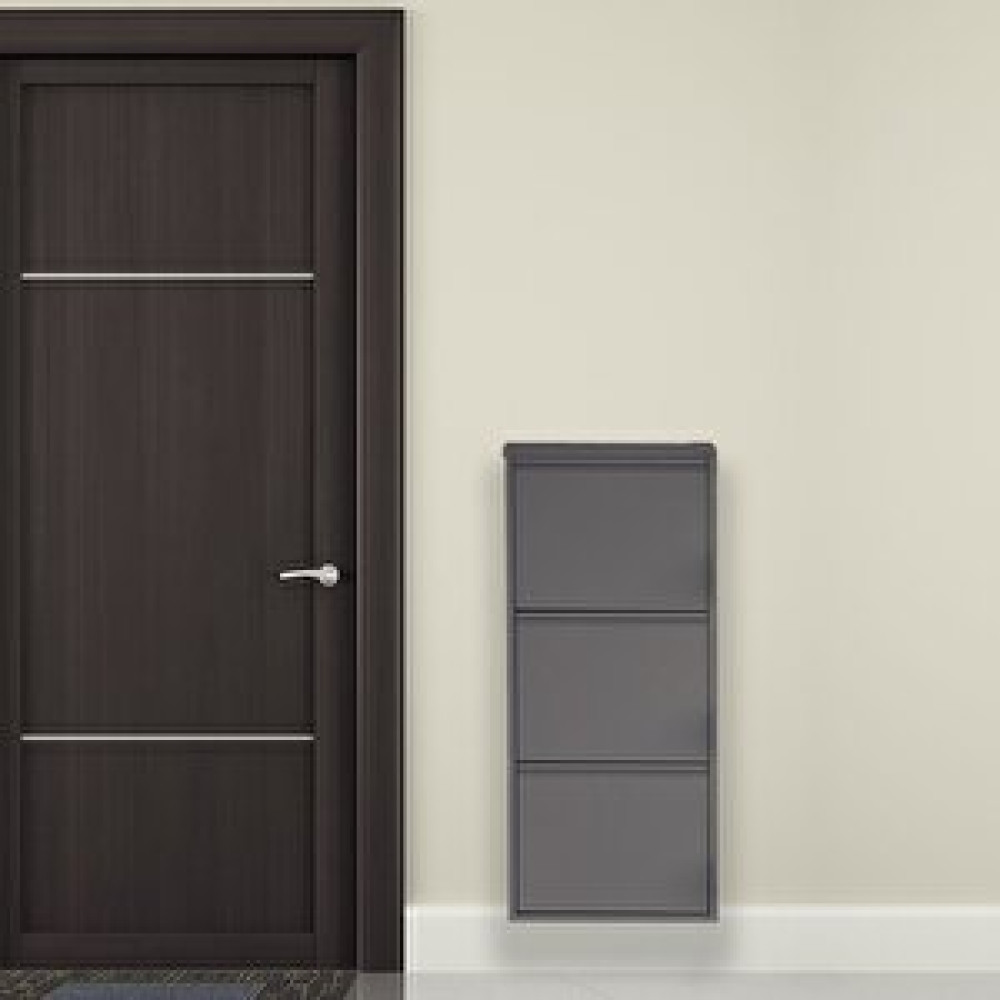 Mobilyapratik Antrasit Metal Ayakkabılık Mac3 - 3 Kapaklı - 50x15x103 H 3 Kapaklı Ayakkabı Saklama Kutusu Fiyatı
