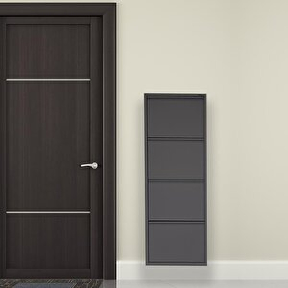 Mobilyapratik Antrasit Metal Ayakkabılık Mac4 - 4 Kapaklı - 50x15x136 H 4 Kapaklı Ayakkabı Saklama Kutusu Fiyatı