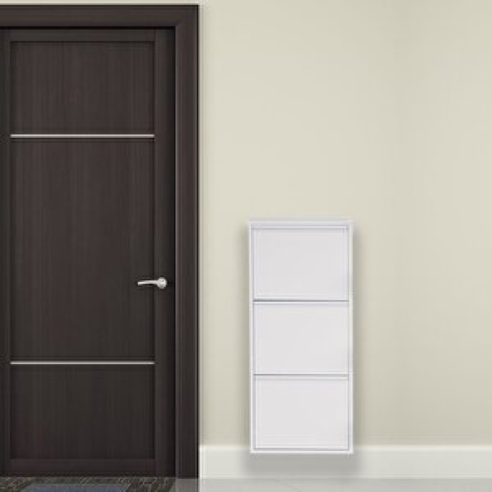 Mobilyapratik Beyaz Metal Ayakkabılık Mac3 - 3 Kapaklı - 50x15x103 H 3 Kapaklı Ayakkabı Saklama Kutusu Fiyatı