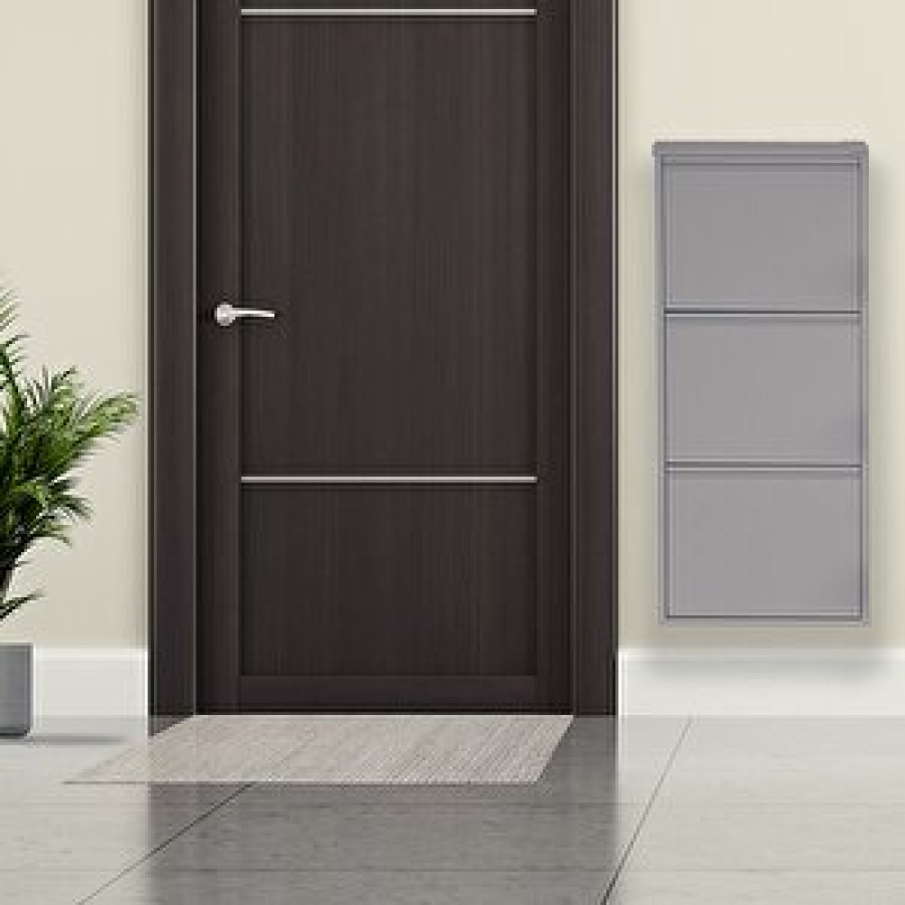 Mobilyapratik Gri Metal Ayakkabılık Mac3 - 3 Kapaklı - 50x15x103 H 3 Kapaklı Ayakkabı Saklama Kutusu Fiyatı