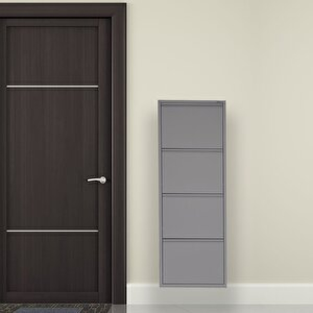 Mobilyapratik Gri Metal Ayakkabılık Mac4 - 4 Kapaklı - 50x15x136 H 4 Kapaklı Ayakkabı Saklama Kutusu Fiyatı