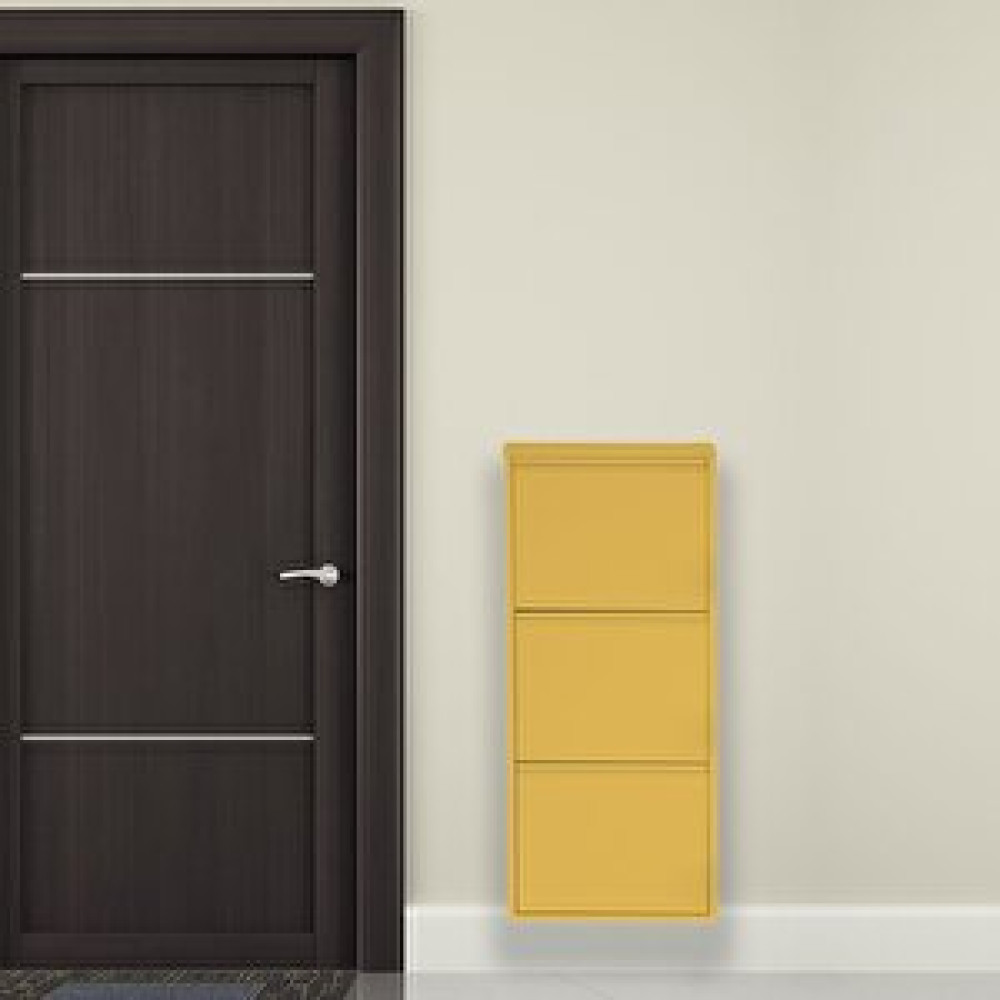 Mobilyapratik Sarı Metal Ayakkabılık Mac3 - 3 Kapaklı - 50x15x103 H 3 Kapaklı Ayakkabı Saklama Kutusu Fiyatı