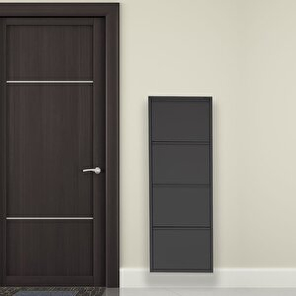 Mobilyapratik Siyah Metal Ayakkabılık Mac4 - 4 Kapaklı - 50x15x136 H 4 Kapaklı Ayakkabı Saklama Kutusu Fiyatı