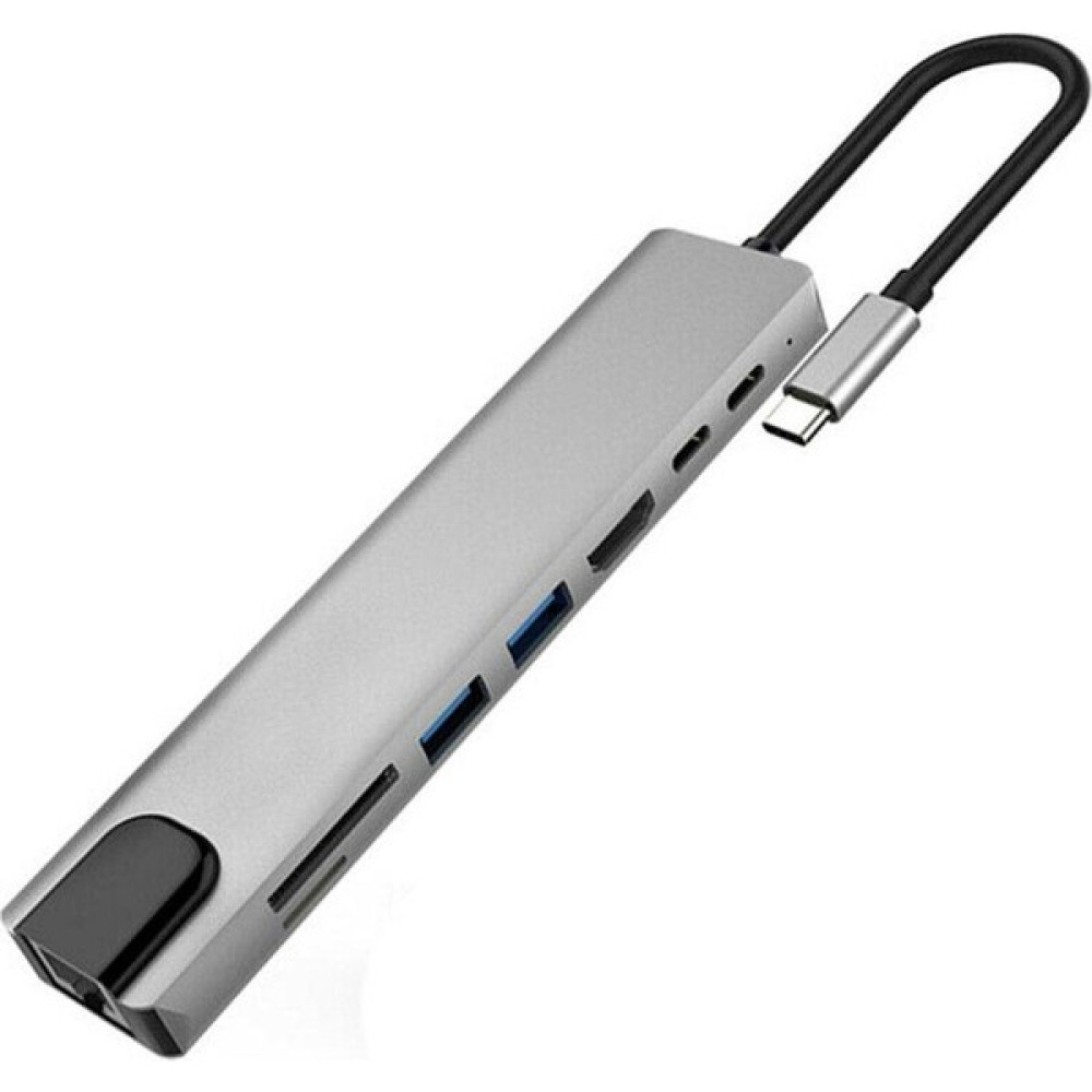 Mobitell 8in1 Type-C USB 3.0 Hub HDMI Ethernet Mikro SDTF OTG Adaptörü Seri & Paralel Kablo Fiyatı