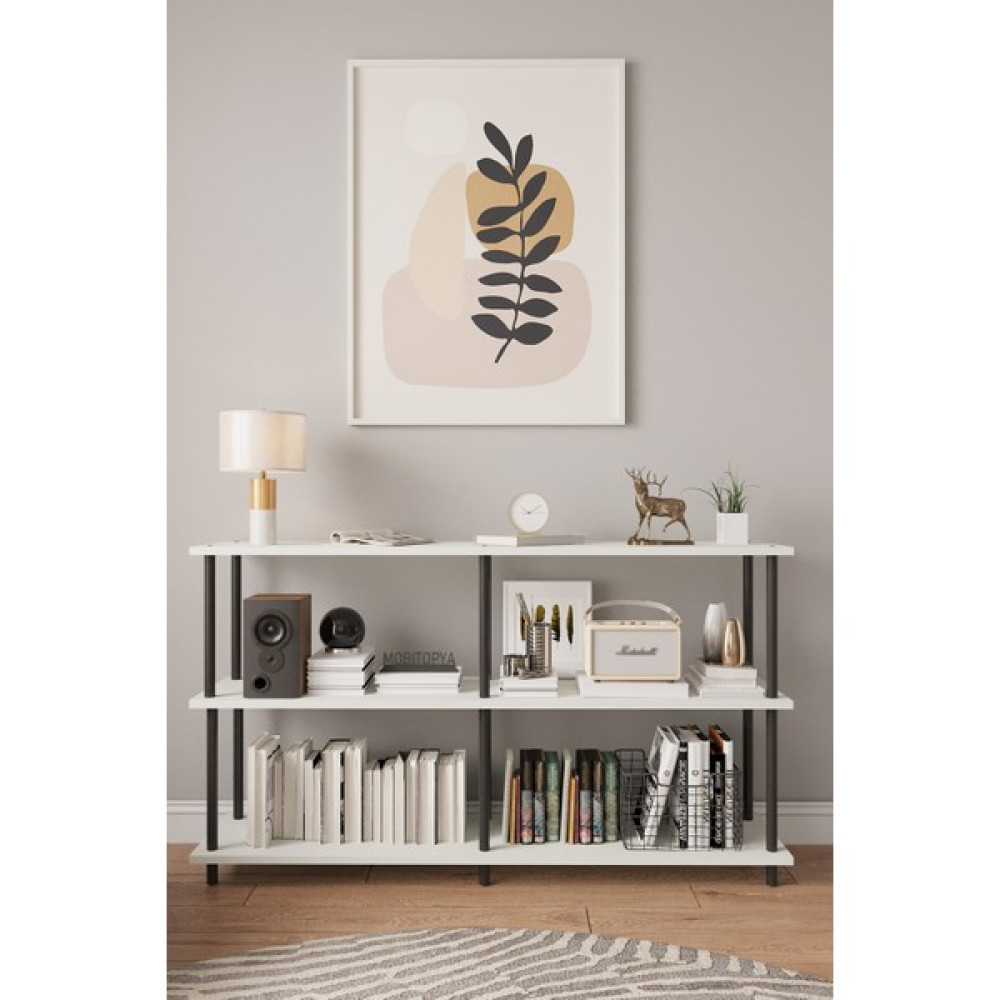 Mobitopya Çevir Kur 150 cm Raflı Konsol Beyaz - 150x74x29 Konsol Mobilya Fiyatı