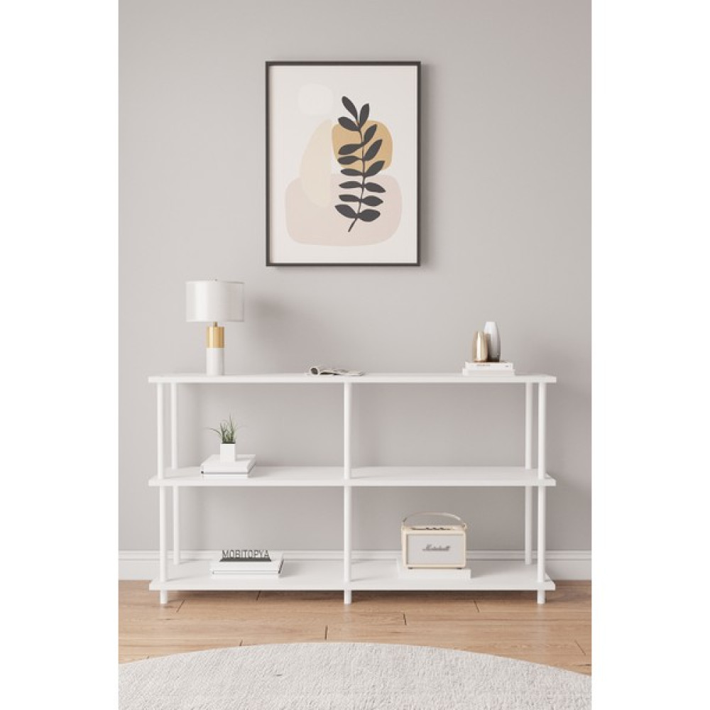 Mobitopya Çevir Kur 150 cm Raflı Konsol Beyaz Bd - 150x74x29 Konsol Mobilya Fiyatı