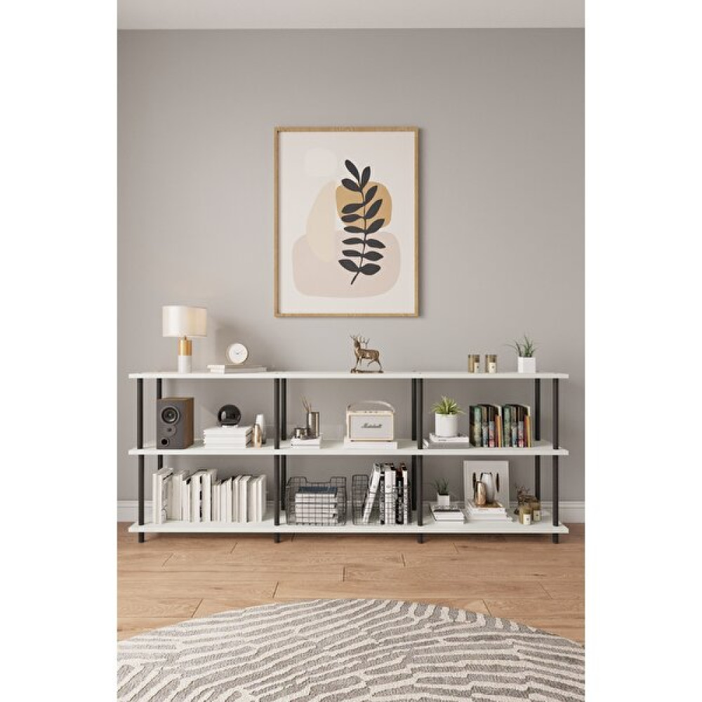 Mobitopya Çevir Kur 200 cm Raflı Konsol Beyaz - 200x74x29 Konsol Mobilya Fiyatı
