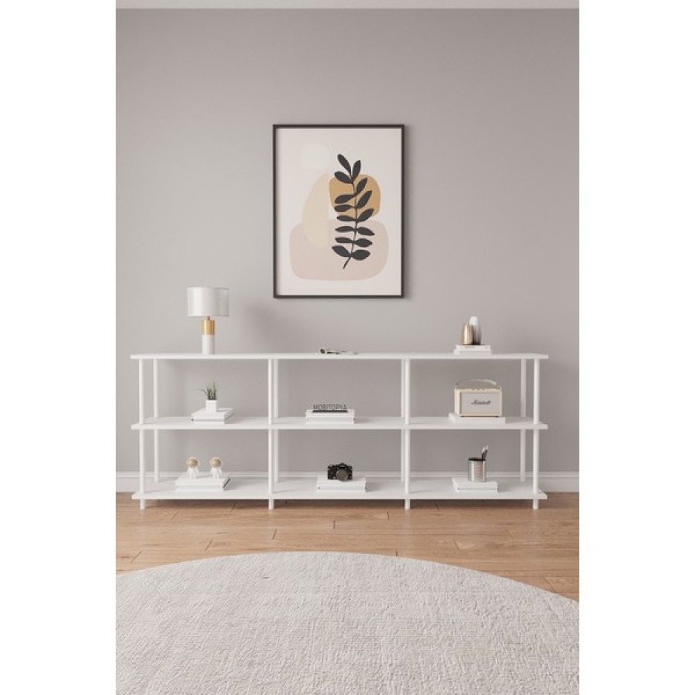 Mobitopya Çevir Kur 200 cm Raflı Konsol Beyaz Bd - 200x74x29 Konsol Mobilya Fiyatı