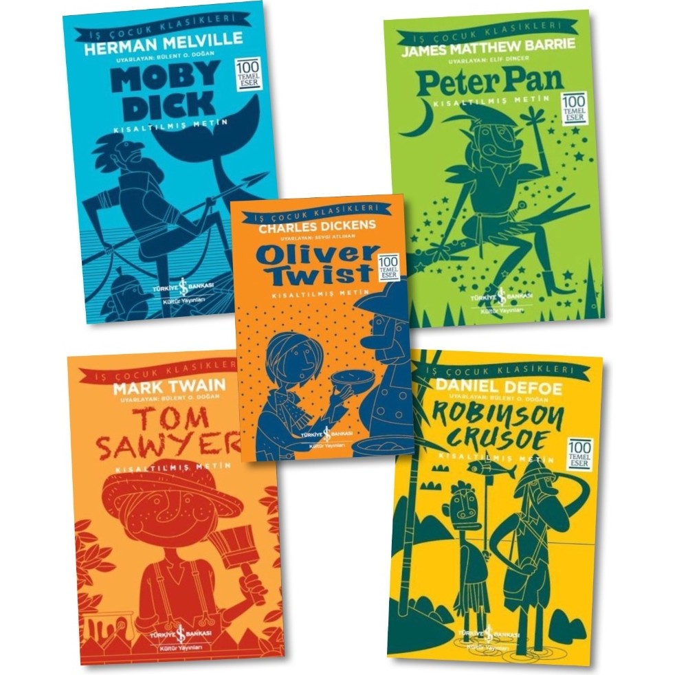 Moby Dick - Peter Pan - Oliver Twist - Tom Sawyer - Robinson Crusoe - 5 Kitap Öykü Kitapları Fiyatı