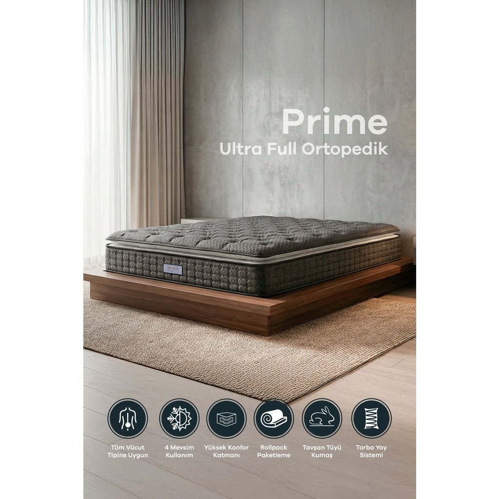 Mobyat Ultra Full Ortopedik Pedli Tavşan Tüyü Kumaş Torba Yaylı Bel ve Sırt Destekli Prime Pelüş Yatak (100x200) - Antrasit - Gri - 100 x 200 cm Anne Bebek Oyuncak Fiyatı