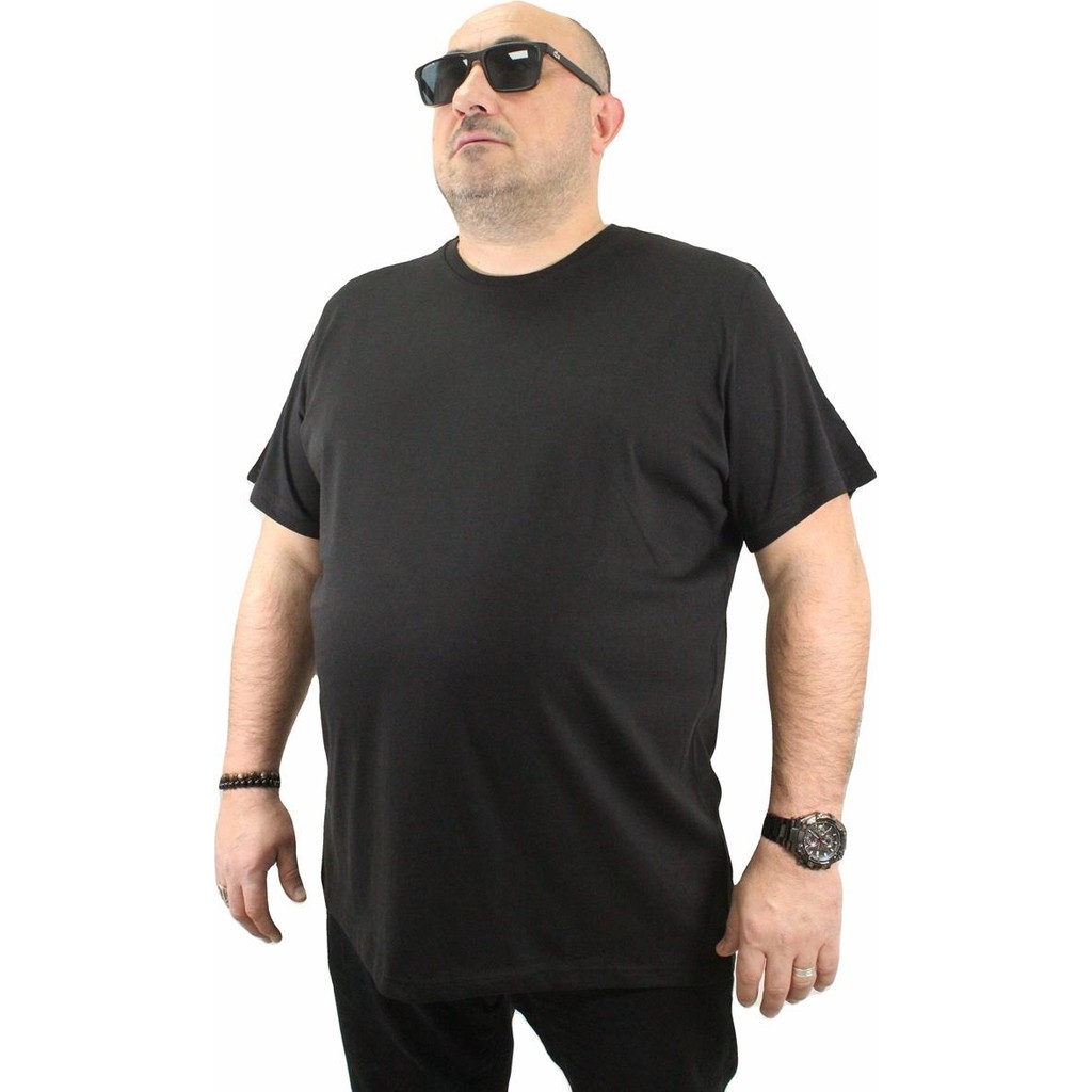 Moc Grande Büyük Beden Erkek Basic Tişört Kısa Kol Siyah Günlük Pamuk 11100 Erkek T-shirt Fiyatı