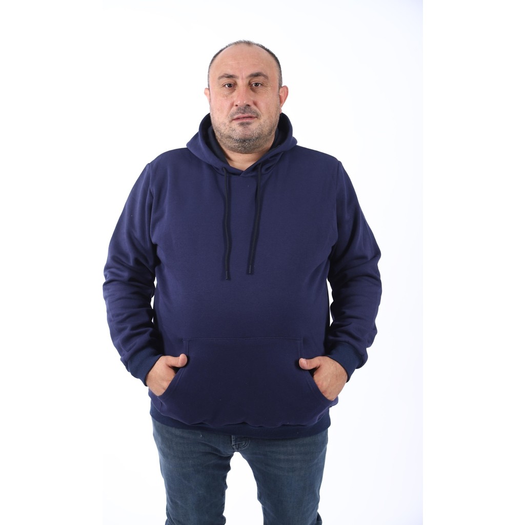 Moc Grande Mocgrande Büyük Beden Erkek Basic Sweat Kapüşonlu 11700-LACIVERT Erkek Sweatshirt Fiyatı