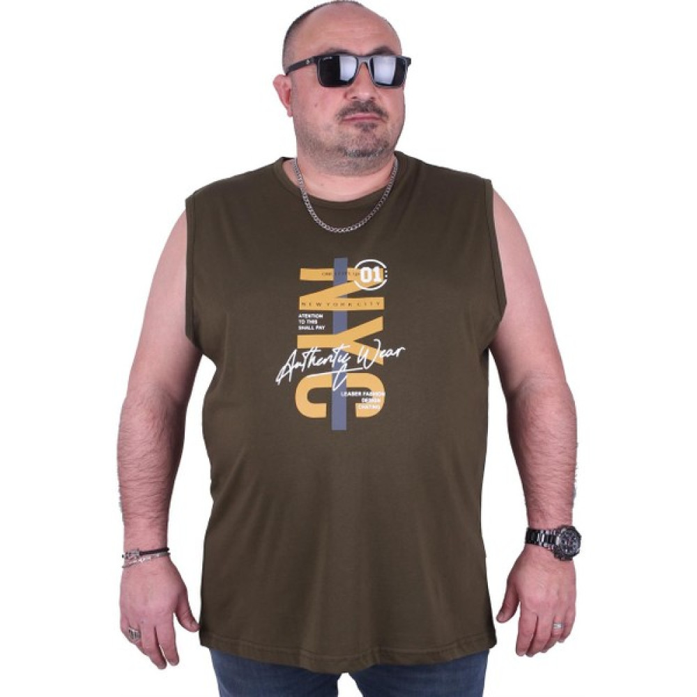 Moc Grande Mocgrande Büyük Beden Erkek Baskılı Kolsuz Tişört Nyc 23140 Askeri Yeşil Erkek T-shirt Fiyatı