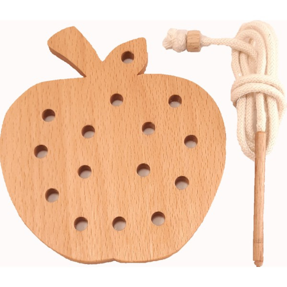 Moccotoys Ip Geçirme Elma Montessori Oyunu - Ahşap Desenli Bebek Oyuncakları Fiyatı