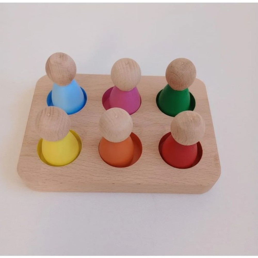 Moccotoys Moccotoyspeg Bebek ve Tabla Eşleştirme 6 Lı Insan Figürleri (Waldorf) - Renkli Bebek Oyuncakları Fiyatı