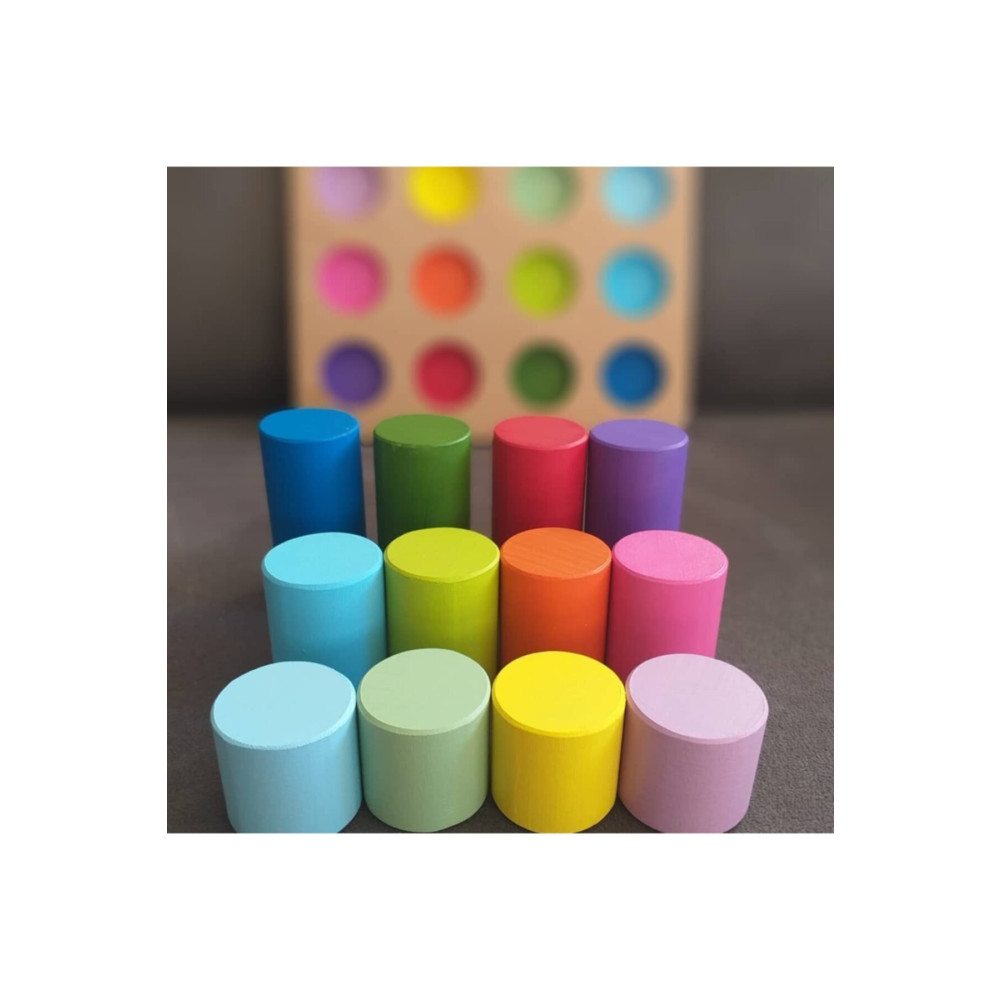Moccotoys Montessori Eşleştirme Tablalı Silindirler & Eğitici Kartlar & Masif Ahşap Ahşap Oyuncaklar Fiyatı