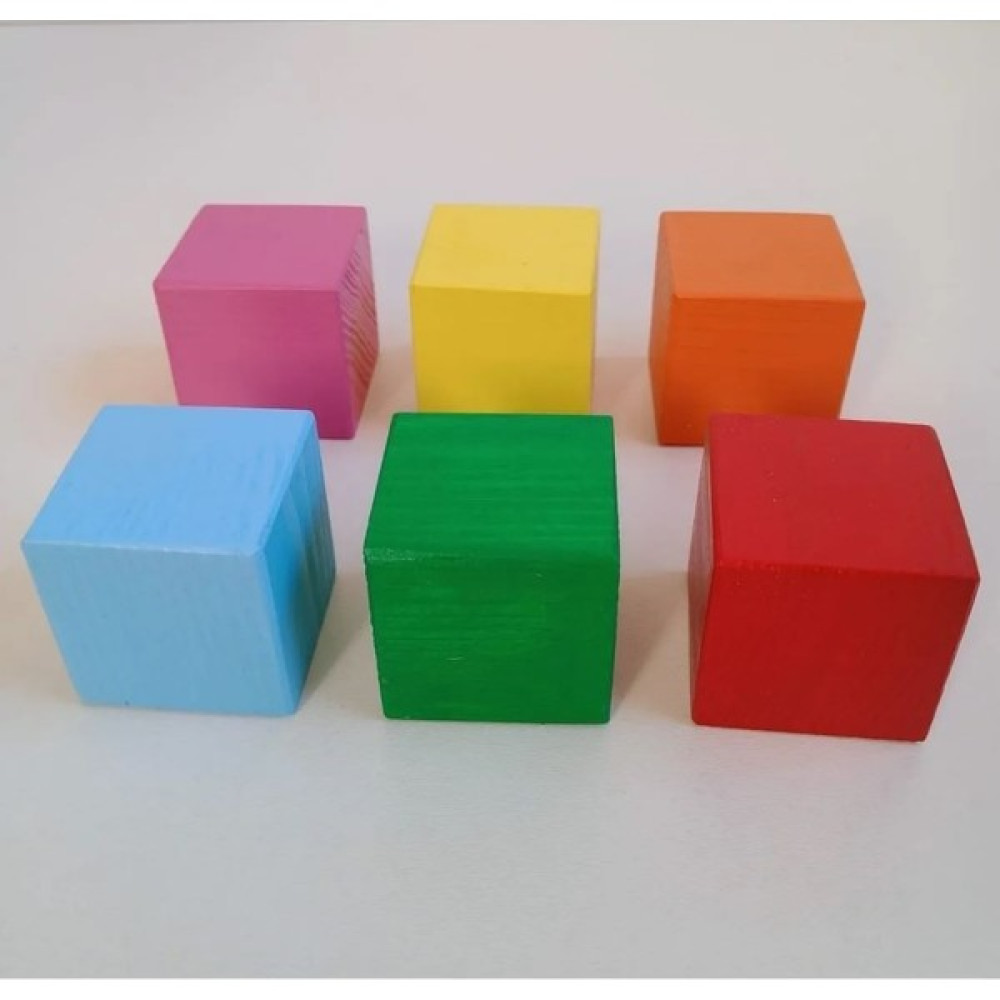 Moccotoys Montessori Renkli Küpler 6 Lı (Masif Ahşap) Bebek Oyuncakları Fiyatı