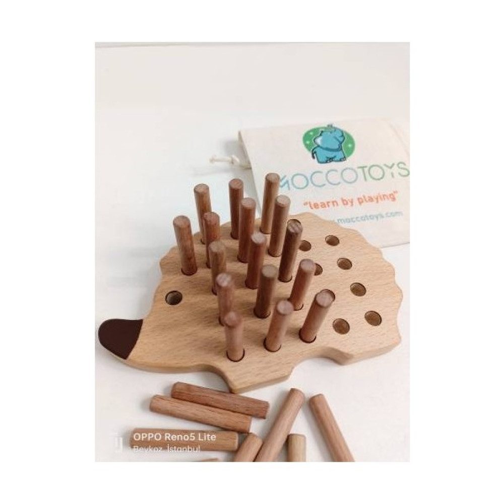 Moccotoys Montessori Tak Çıkar Ahsap Kirpi Oyunu Bebek Oyuncakları Fiyatı