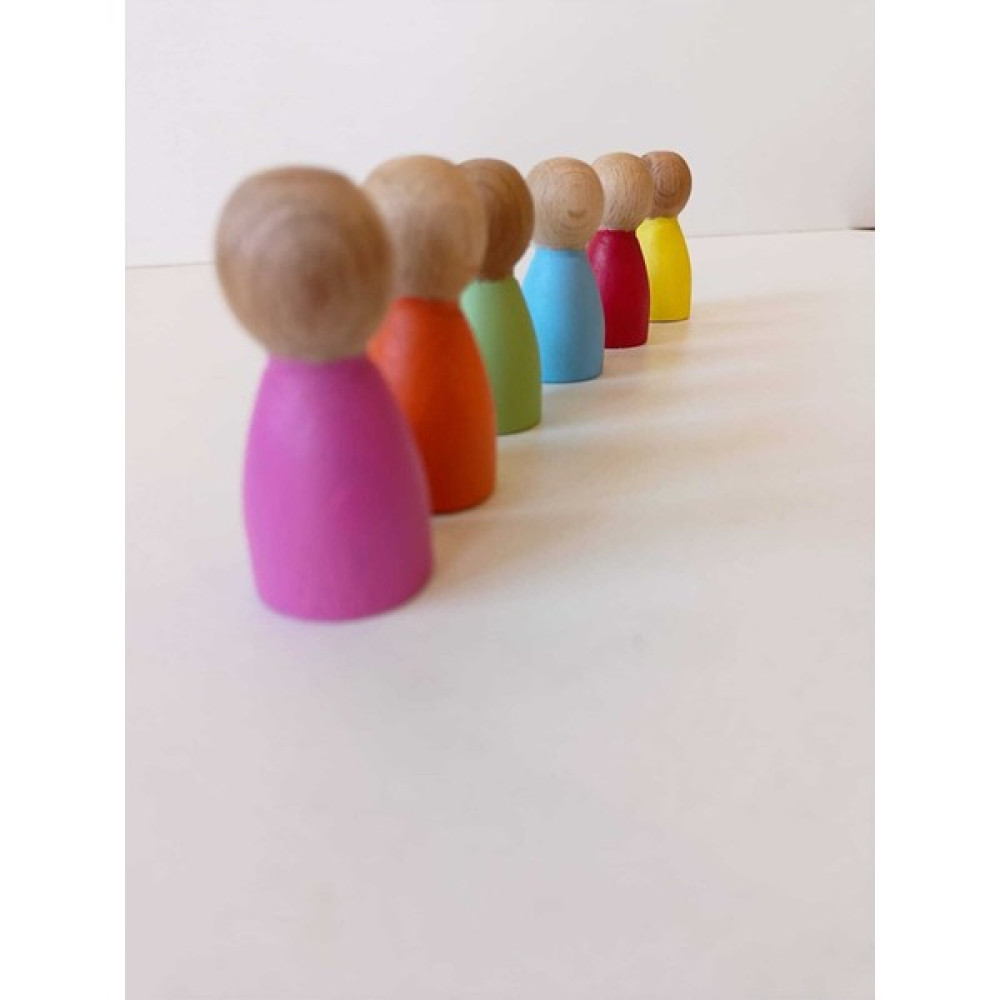 Moccotoys Peg Bebek 6 Lı Renkli Insan Figürleri (Waldorf) Bebek Oyuncakları Fiyatı