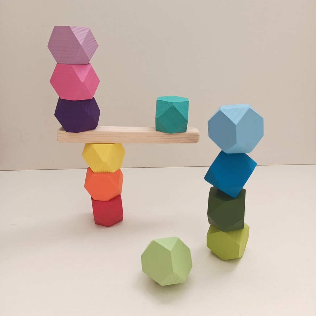 Moccotoys Woodblocks Waldorf Ahşap Denge Blokları G12 Li Set - 12 Renk - Ahşap Desenli Ahşap Oyuncaklar Fiyatı