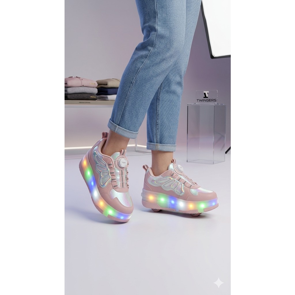Mocno Kız Çocuk Patenli Kaykay Tekerlekli Işıklı Rahat Spor Ayakkabı&yeni Model Hologramlı Pudra Gümüş Ayakkabılar ve Çantalar Fiyatı