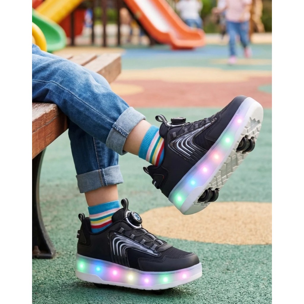Mocno Kız-Erkek Çocuk Patenli Işıklı Rahat Spor Ayakkabı&Yeni Model Tarz Patenli Kaykay Tekerlekli Sneakers Siyah Ayakkabılar ve Çantalar Fiyatı
