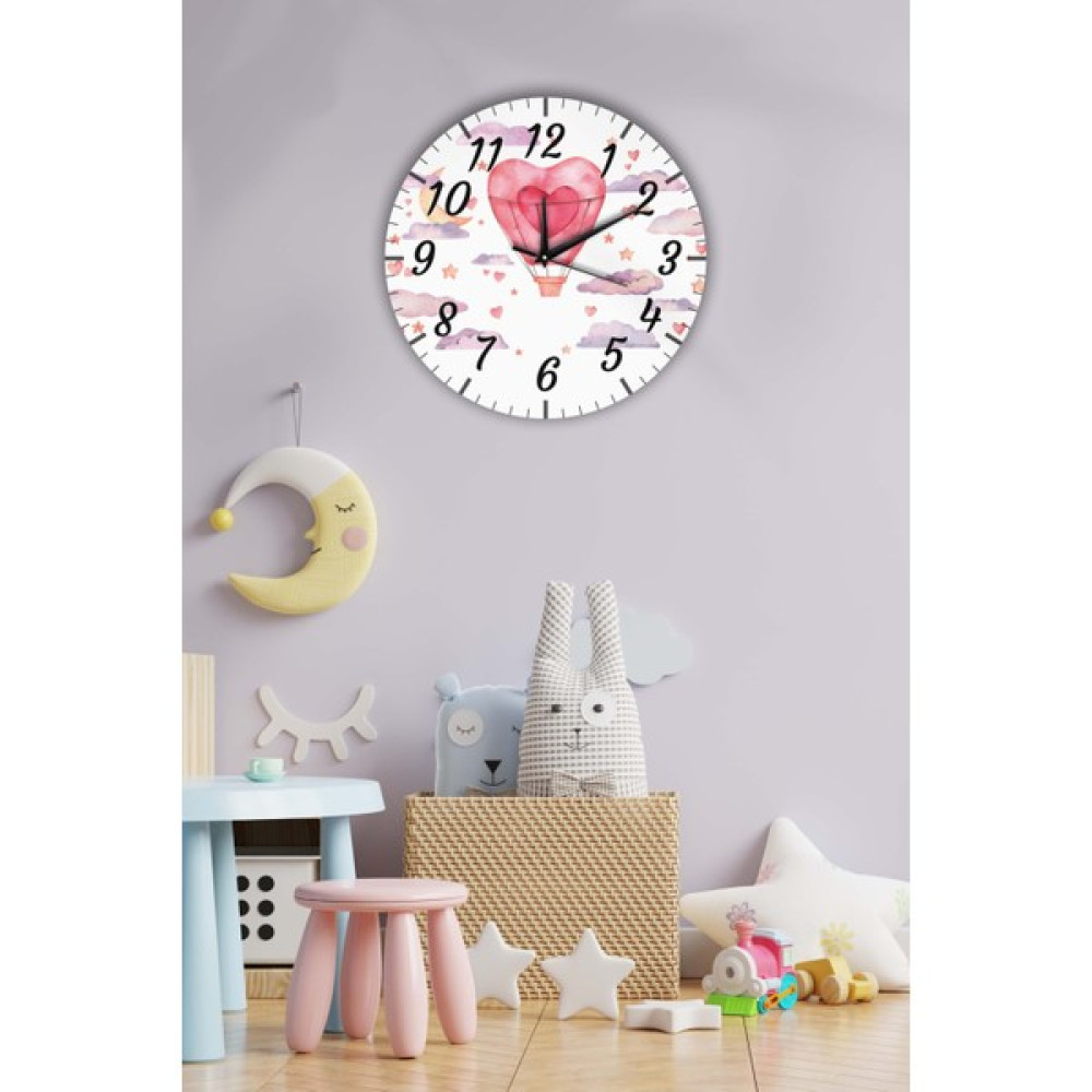 Moda Bilge Dekoratif Çocuk Odası Duvar Saati - Renkli - 35 x 35 cm Dekoratif Saat Fiyatı
