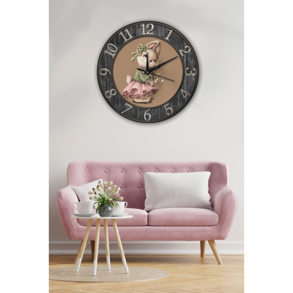 Moda Bilge Retro Tasarımlı Duvar Saati - Renkli - 40 x 40 cm Dekoratif Saat Fiyatı