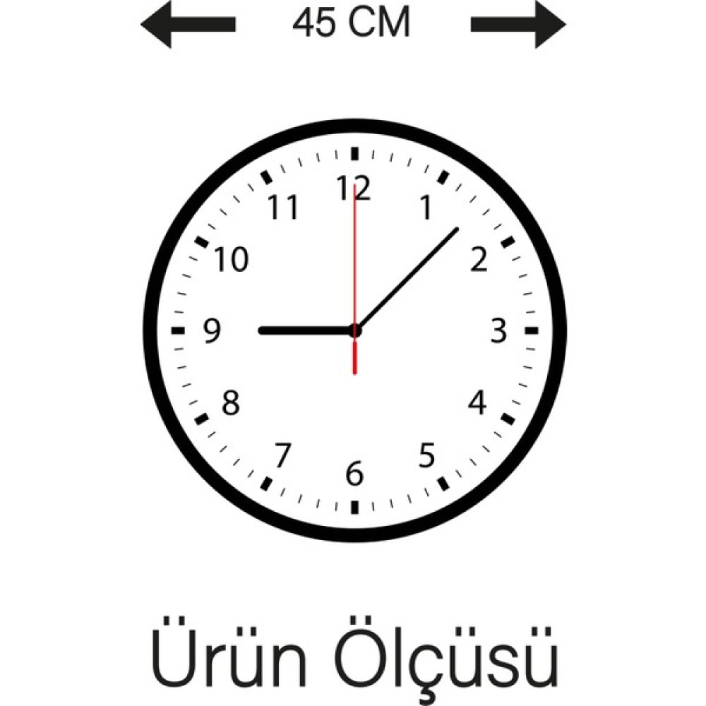 Moda Bilge Retro Tasarımlı Duvar Saati - Renkli - 45 x 45 cm Dekoratif Saat Fiyatı